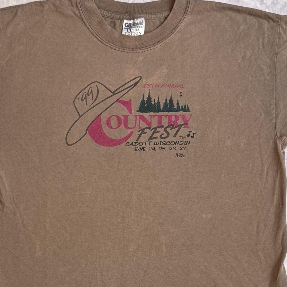 Country Music Festival Graphic T-Shirt VTG 90's Countryfest Wisconsin Sz Large